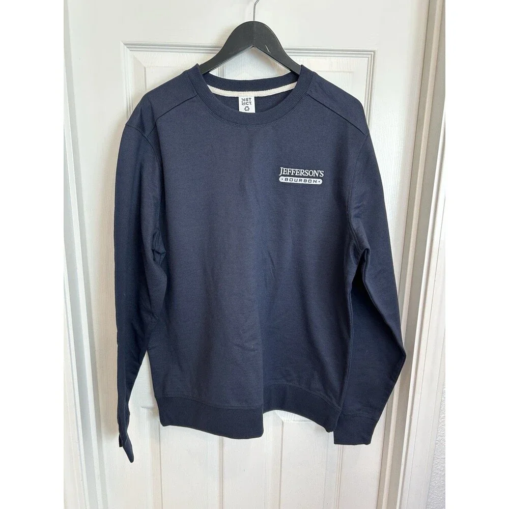 Jefferson’s Bourbon Memorabilia Branded Blue Sweatshirt Size L, NEW